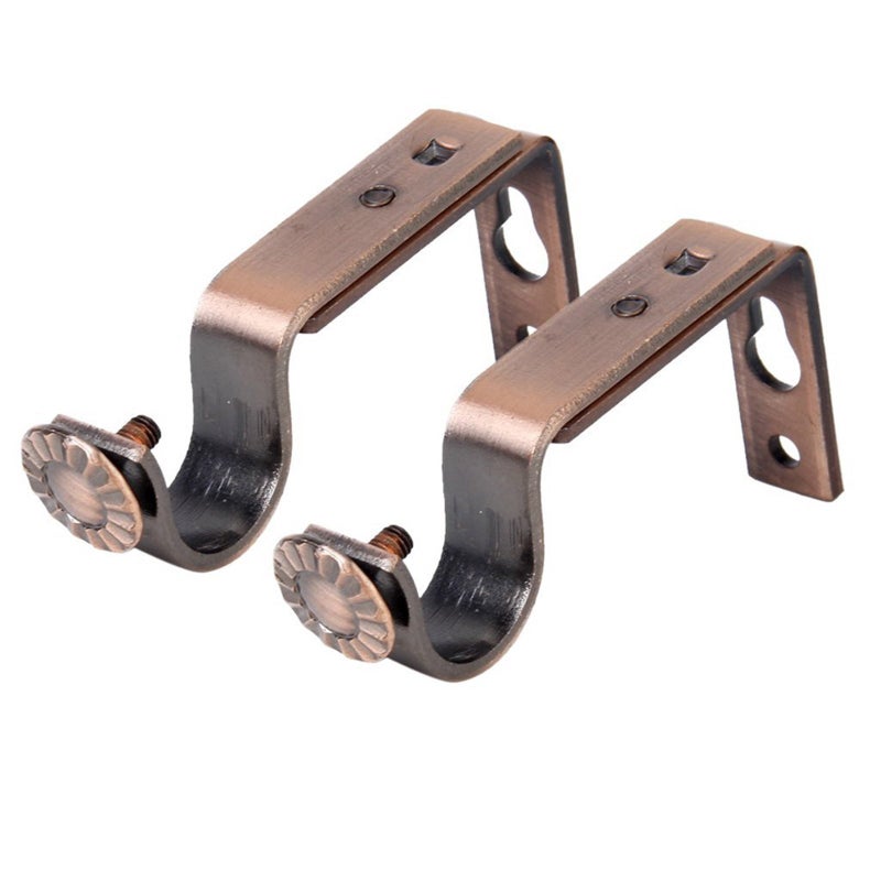 Ogrmar Bronze Color Heavy Duty Curtain Rod Brackets for 3/4 or 5/8 Inch Rod 4 Pack (Bronze) - Image 2